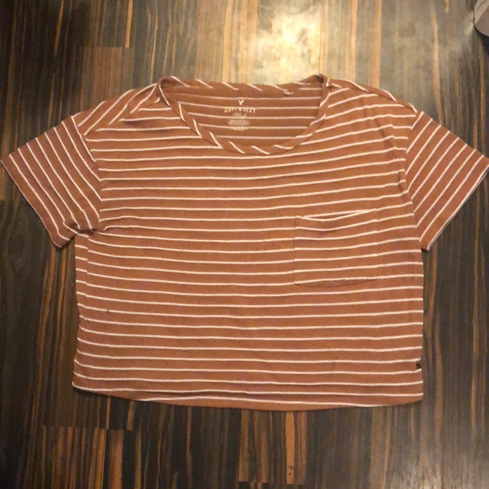 Honey and white striped tee